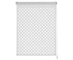 GARDINIA Doppelrollo zum Klemmen oder Kleben, Duo-Rollo/ Seitenzugrollo, Transparent und blickdicht, Alle Montage-Teile inklusive, Cut-Out Quadrat, Weiß, 100 x 150 cm (BxH)