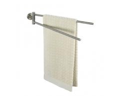 WENKO 19618100 Handtuchhalter mit 2 Armen Bosio - bewegliche Arme, Edelstahl rostfrei, 5.5 x 9 x 43 cm, Matt