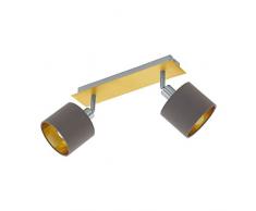 EGLO VALBIANO Spot, Stahl, Deckenleuchte 2-flammig, 10 W, messing-gebürstet, nickel-matt