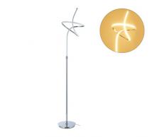 Relaxdays LED Stehlampe, ausgefallenes & modernes, Wohnzimmer, Metall, Stehleuchte, HxD: 180 x 33 cm, silber, Design A