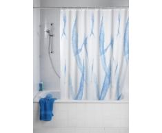 WENKO 20054100 Anti-Schimmel Duschvorhang Blues - Anti-Bakteriell, waschbar, mit 12 Duschvorhangringen, 100 % Polyester, WeiÃ