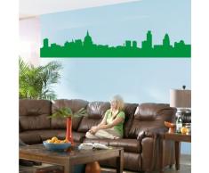 INDIGOS 4052166100021 Wandtattoo w512 Skyline London Wandaufkleber 80 x 15 cm, grün