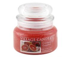 Village Candle Preiselbeere Grapefruit kleine Duftkerze im Glas 312 g, rot, 10.3 x 10.1 x 10.6 cm