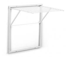 ARREDAMENTIITALIA Arredamenti Italia Wandwäscheständer Kledy Wand, Holz - Klappbar - 6,5 mt Leine - Farbe: Weiß AR-It il Cuore del Legno