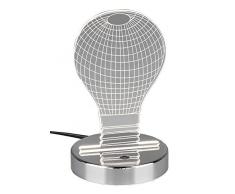 Reality Leuchten LED Lasercut Tischleuchte Bulb R52631106, Metall Chrom, Acryl Motiv Bulb, inkl. 3,2 Watt RGB LED mit Farbwechsel