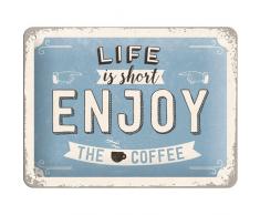 Nostalgic-Art 26190, 15x20 cm Blechschild-Word Up-Enjoy The Coffee, Vintage Geschenk-Idee für Retro-Fans, zur Dekoration, 15 x 20 cm, Metall, bunt, 15 x 20 x 0,2 cm