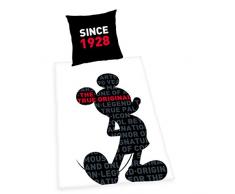 Herding DISNEY MICKEY MOUSE Bettwäsche-Set, Wendemotiv, Bettbezug 140 x 200 cm, Kopfkissenbezug 70 x 90 cm, Baumwolle/Renforcé