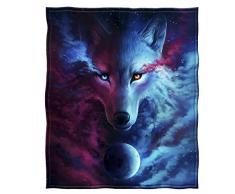 Dawhud Direct Fleecedecke 50 inches by 60 inches Himmlischer Wolf