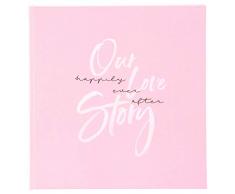 Goldbuch Hochzeitsalbum, Our Love Story, 30x31 cm, 60 weiße Seiten, Leinenstruktur mit Roségold-Prägung, Pergamin-Trennblätter, Pink, 08 168