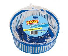 Ändert Titel in: Korb portamollette Basky, Wäscheklammern Korb mit Klammern enthalten, Korb für Wäscheklammern weiß und blau, Korb-Wäscheklammern Aufhängbar, Korb Klammern ausziehbar aus Kunststoff Art. 435