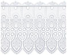 Plauener Spitze by Modespitze, Store Bistro Gardine Scheibengardine mit Stangendurchzug, hochwertige Stickerei, Höhe 35 cm, Breite 176 cm, Weiß