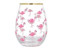 Creative Tops Ava & I Dekoriertes Weinglas ohne Standfuß, Motiv Flamingo, 590 ml (21 fl oz)