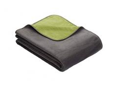 Kuscheldecke IBENA Dublin 2340 / Wendedecke hellgrün/grau / Tagesdecke 150x200 cm / angenehm warm und besonders kuschelig weich / hervorragende Qualität mit hohem Baumwollanteil in vielen verschiedenen Größen und Farben erhältich
