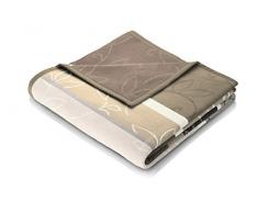 Biederlack Wohn- und Kuscheldecke, 60 % Baumwolle, Veloursband-Einfassung, 150 x 200 cm, Braun, Orion Cotton Vintage Leaves, 646347