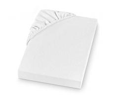 SETEX Feinbiber Spannbettlaken, 160 x 200 cm, 100 % Baumwolle, Weiß, 1210160200407002
