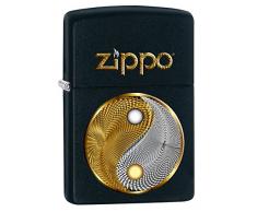 Zippo Abstract Ying Yang - Black Matte - Spring 2017 Feuerzeug, Chrom, schwarz, one Size