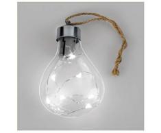 Glorex 6 7035 291 - Glasbirne mit LED Lichterkette zum Aufhängen, ca. 6,5 x 9 x 3 cm groß, inklusive Batterien, zur Dekoration und stimmungsvolle Beleuchtung