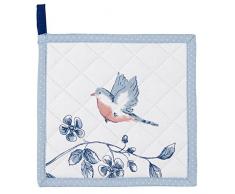 Clayre & Eef EBI45 Topflappen Küchen Baumwolle Vogel Blau