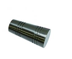 GARDINIA Endknöpfe für Gardinenstangen, 2 x Endstück Apollo, Serie Chicago, Metall, Titan, Durchmesser 20 mm