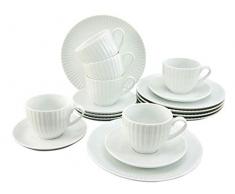 Creatable, 20245, Serie ALLEGRA weiß, Geschirrset Kaffeeservice teilig, Kaffeservice, 18-tlg, Porzellan