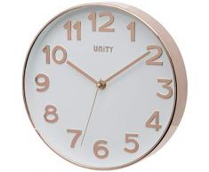 UNITY Bakewell Wanduhr, Rotgold, 25 x 25 x 3 cm