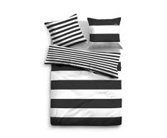 TOM TAILOR 0049769 Linon Bettwäsche Garnitur mit Kopfkissenbezug (Baumwolle) 1x 155x220 cm + 1x 80x80 cm, schwarz