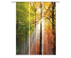 Home Fashion Digitaldruck Schiebevorhang 3er Set, Stoff, Natur, 245 x 60 x 245 cm, 3-Einheiten