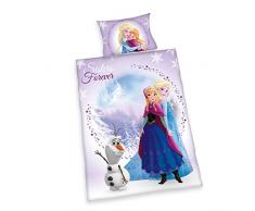 Herding DISNEY DIE EISKÖNIGIN Kleinkinder-Bettwäsche-Set, Wendemotiv, Bettbezug 100 x 135 cm, Kopfkissenbezug 40 x 60 cm, Baumwolle/Renforcé