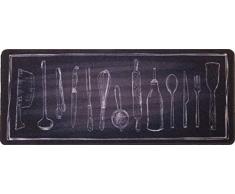 Fußmatte Schmutzfangmatte Küche Küchenläufer Deco-Flair Kitchen Küchenzubehör anthrazit 45 x 75 cm rutschfest und waschbar