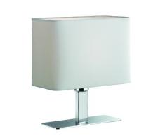 Reality Leuchten Tischlampe Tischleuchte / 1xE14 max. 40W ohne Leuchtmittel / 23 x 20 cm mit Schnurschalter, Schirm weiß, Fuß chrom R50111001