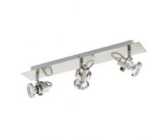 EGLO TUKON 3 Spot, Deckenleuchte 3-flammig, Stahl, 3.3 W, nickel-matt