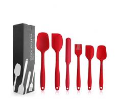 EKKONG Silikon Spatel, Silikon Küchenutensilien Hochwertige Hitzebeständige, Antihaft-Küchenbackwerkzeuge Küchenhelfer Set, Küchenhelfer Utensilien Sets Silikon Spatel-6Pcs