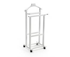 Arredamenti Italia 2003 MIXER Diener / Kleiderständer, massives Buchenholz, 46 x 105 x 37 cm, Weiß