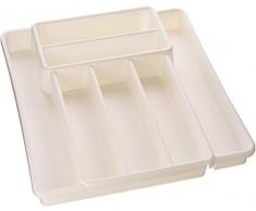 Rotho Domino Besteckkasten mit 7 Fächern, Kunststoff (BPA-frei), weiss, (39,7 x 34,1 x 5,1 cm)