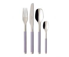 Villeroy & Boch - S+ Lavender Tafelbesteck 24tlg., hochwertiges Edelstahlbesteck mit Silikongriff für bis zu 6 Personen, spülmaschinenfest, lavendel