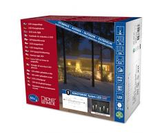 Konstsmide 4652-107 LED Hightech System Erweiterung / Lichtervorhang Eiszapfen / für Außen (IP44) / VDE geprüft / 50 warm weiße Dioden / schwarzes Softkabel