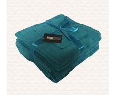 Highliving Handtuch-Set, ägyptische Baumwolle, blau, 6 Piece Towel Set