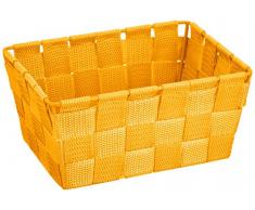 WENKO 20356100 Aufbewahrungskorb Adria Mini Orange - Badkorb, rechteckig, Kunststoff-Geflecht, Polypropylen, 19 x 9 x 14 cm