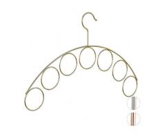 Relaxdays Kleiderbügel, Schalhalter, edles Design, Bügel für Bluse, Schal, Tuch, Accessoires, 3 mm dünn, Metall, gold