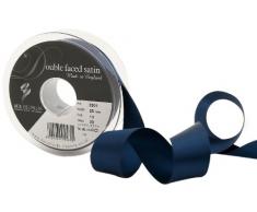 Berisfords 3501 Doppelseitiges Satinband, 20 m x 25 mm, Marineblau