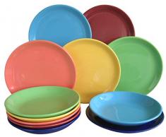 Creatable Tafelservice 12 teilig, Steingut, mehrfarbig, Einheiten