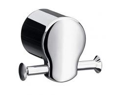 Emco Fino Handtuchhaken, chrom, Doppel-Handtuchhalter zur Wandmontage, Badhaken, Gäste-WC, Länge 76 mm - 847800100