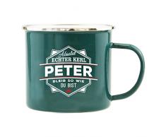 History & Heraldry Echter Kerl Emaille Becher, Peter, Mehrfarbig