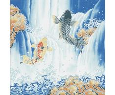 Japanische 50,2 cm Baumwolle Jumping Karpfen Bento Box Furoshiki Stoff Geschenkpapier Reinigungstuch