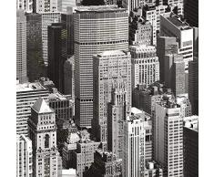 Klebefolie Building Motiv Dekofolie, Möbelfolie Urban Sky, Wolkenkratzer, Folie Großstadt, Tapete, selbstklebende Folie, PVC, ohne Phthalate, grau, 45cm x 1,5m, Stärke 0,095mm, Venilia 54698