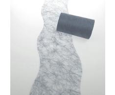 Deko AS GmbH Sizoflor Tischband Wellenschnitt dunkelgrau ca. 12,5 cm Rolle 25 Meter - 60w-125-25-032
