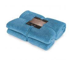 DecoKing 32046 Kuscheldecke 70x150 cm türkis Decke Microfaser Mikrofaserdecke Fleecedecke Wohndecke Tagesdecke Fleece weich sanft kuschelig skandinavischer Stil cyanblau turquoise Henry