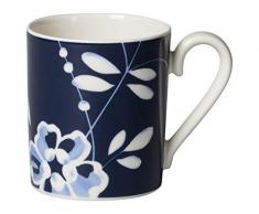 Villeroy & Boch Vieux Luxembourg Brindille Kaffeebecher, 250 ml, Premium Porzellan, Blau