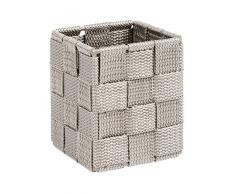 WENKO 22578100 Adria Aufbewahrungskorb mit Deckel Taupe Würfel - Badkorb Küchenkorb, Polypropylen , 7.5 x 7.5 x 9.0 cm