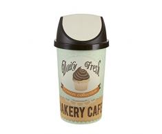 Tontarelli, Abfalleimer mit Schwingdeckel, Vintage, 25 l, mit der Aufschrift: „Bakery Cafe“.